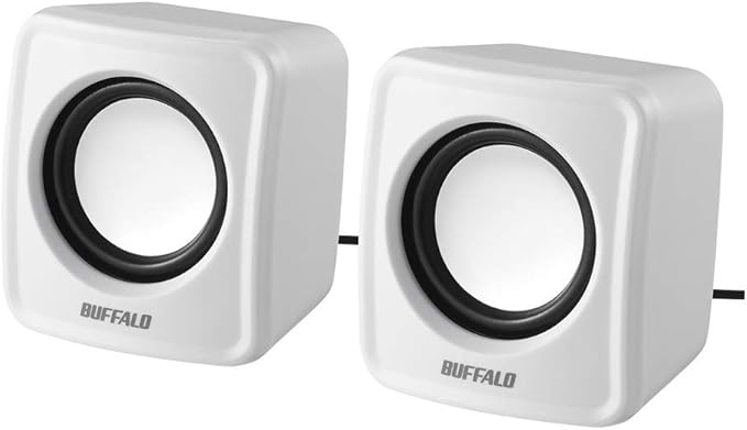 バッファロー Buffalo BSSP105UWH PC Speaker USB Powered Compact Size White