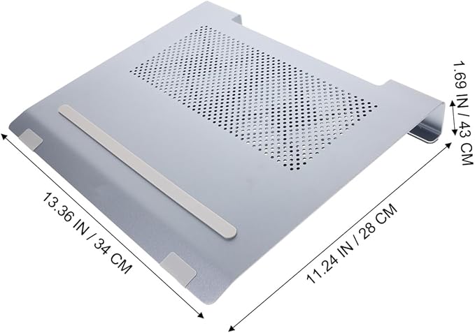 COHEALI Laptop Cooling Pad with Dual Quiet Fans Aluminum Ventilated Stand for Laptops Up to Ergonomic Height for Posture Support USB Powered Cooler with RGB Light Effects