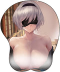Anime Mouse pad 2B Anime Design 3D Ergonomic Mouse Pad with Wrist Rest – Soft Silicone Non-Slip Desk Mat Anti-Slip Base &amp Comfortable Wrist Support