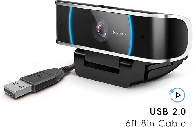 Amcrest 5-Megapixel Webcam with Microphone Web Cam USB Camera Computer HD Streaming Webcam for PC Desktop &amp Laptop w/Mic Wide Angle Lens &amp Large Sensor for Superior Low Light (AWC5100)