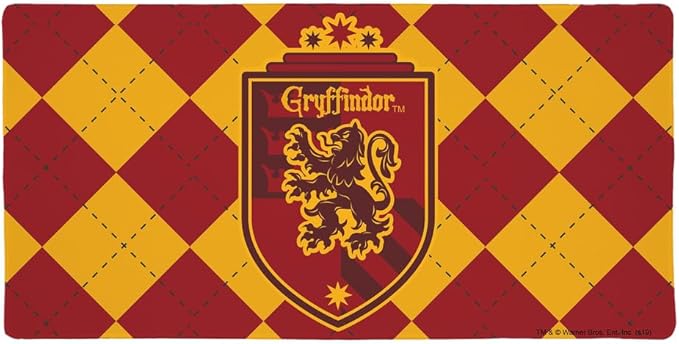 Harry Potter Gryffindor Plaid Sigil Large Gaming Mouse Pad Desk Mat with Stitched Edges Non-Slip Base for Gamer Home and Office 31.5 x 15.7