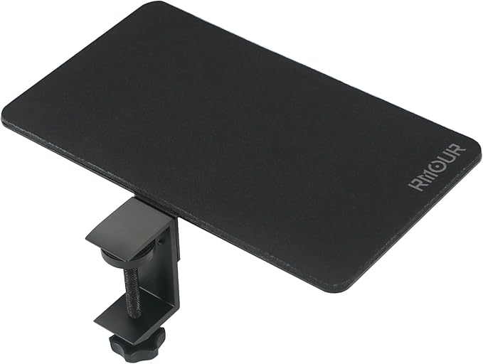 Z1 Adjustable Ergonomic Mouse Clamp with Mouse Pad for Laptop Stand and Desk Fits Up to 2.1'' Thick Surfaces 9.3''x5.7'' Black