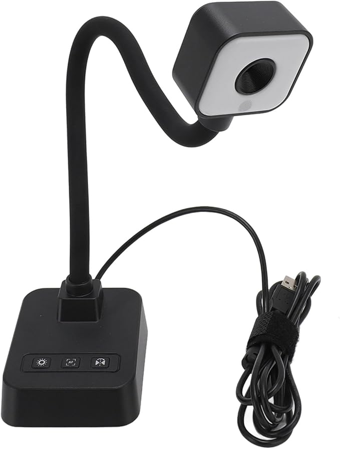 SUNGOOYUE 13MP High Resolution USB Document Camera Flexible Autofocus LED Webcam for Document Scanning Web Streaming Video Conferencing (1 X USB)