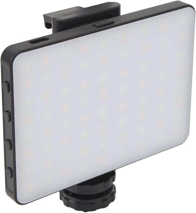Webcam with LED Video for Laptop and Phone 3 Color Temperature Stepless Dimming 3000K to 9900K Rechargeable Selfie with Type C Charging Fill