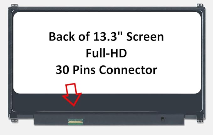 New LCD Replacement Screen 13.3 Inch N133HCE-GA1 FHD 1920x1080 (with Brackets) Matte 30 Pin Compatible with N133HCE-EN1 for Laptop/Display/Screen/LCD Application