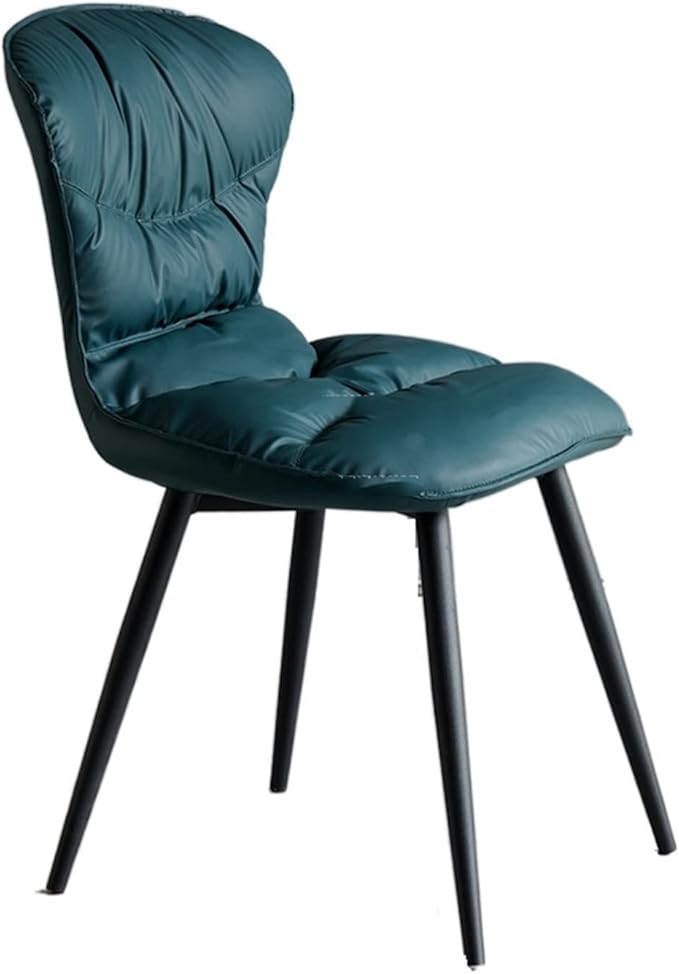 Adjustable Office Computer Chair with Armrest Dining Chairs Room Furniture Simple Back Chair Hotel Cafe(Dark Green)