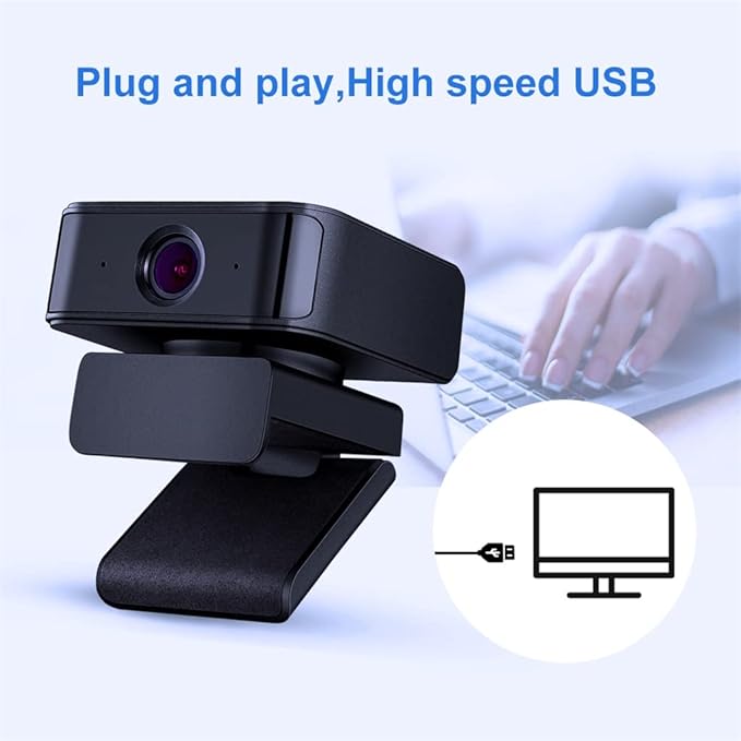 360° Automatic Webcam 1080P Full Web Cam with Microphone Auto Recognition Camera for PC Computer Conference