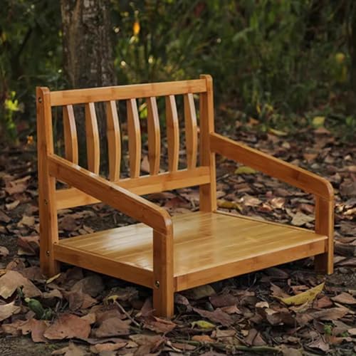 BTZHY Floor Chair Portable Floor Chair with Backrest Japanese Style Wooden Lazy Floor Chair with Armrests Legless Tatami Chair for Bay Window Living Room Bedroom