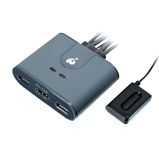 IOGEAR 2-Port HDMI KVM Switch with Cables – USB &amp HDMI Connections – Control 2 Computers with One Monitor Keyboard &amp Mouse – Plug &amp Play – 1080p/1920x1200 – Windows Mac Linux — GCS32HU