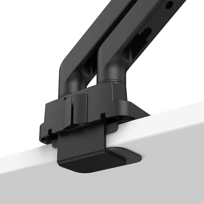 BenQ BDH01 Dual Monitor Arm -Gas Spring Monitor Stand for 2 Screens Up to 35'' &amp 44lbs Heavy Duty Quick Installation No Sagging Top Clamp and Grommet Base Reinforcement Plate VESA 75x75 &amp