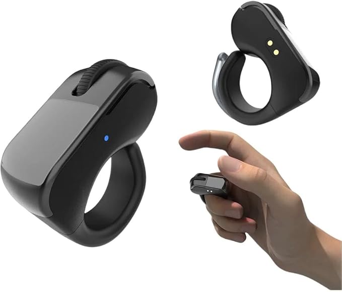 VAPI Latest Model Wireless Finger Ring Mouse Bluetooth Touchpad Cursor Control TikTok Video Scroller Compatible with PC Laptop Mobile TabletSelfie Video Scrolling Page Turner (White)
