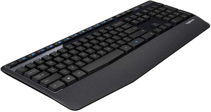 Logitech K345 Wireless Keyboard - Full-Sized Keyboard with Palm Rest 2.4 GHz Wireless USB Receiver - for PC Laptop