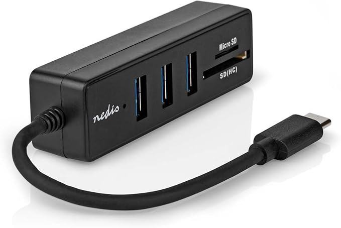 Nedis USB Hub | 1x USB-C™ | 3X USB A Female | 5-Port Port(s) | USB 3.2 Gen 1 | Power Supply via USB | 5 Gbps | SD &amp MicroSD