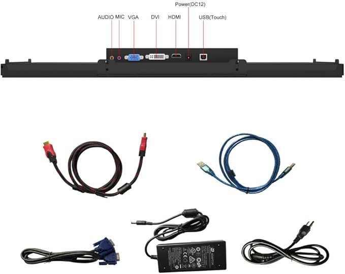 GreenTouch 18.5 Industrial Touch Monitor Open Frame HDMI/VGA/DVI Interface Built-in Speakers Capacitive Touch Screen Technology