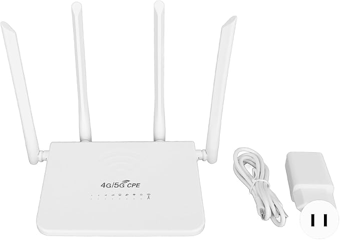 4G LTE Wireless Router 300Mbps Mobile WiFi Hotspot with 4 5dBi Antennas SIM Card Slot for Asia (US Plug)