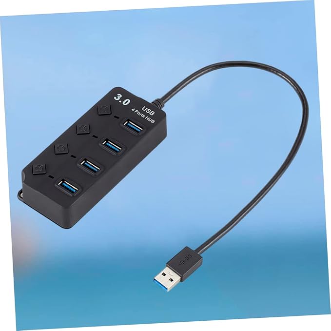 2pcs Ports USB Hub Compact USB Splitter for Laptop and Pc Fast Data Transfer and Charging for Tablets and Smartphones Black