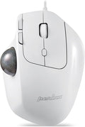 Perixx PERIMICE-520W Wired USB Ergonomic Trackball Mouse - 2 Adjustable Angle Support - 8 Button Tilt Wheel Design - White (11766)