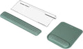MOSISO Computer Keyboard Stand&ampWrist Rest Support for Keyboard &ampMouse Pad Set Ergonomic Massage Wrist Rest Set Easy Typing Working Acrylic Clear Stand for Office Home Emerald Green