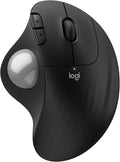 Logitech Ergo M575S Wireless Trackball Mouse Wireless Ergonomic Mouse with Bluetooth and Encrypted Dongle Comfortable Thumb Control Precise and Smooth Tracking for PC/Mac - Black Silver Ball