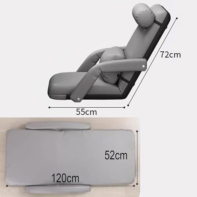 Gaming Floor Chair with Arms Backrest 6 Adjustable Positions Indoor Chaise Lounger Bed Clean with One Wipe with Headrest and Lumbar Support Multi-Color(Rose)