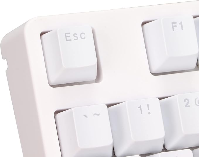 Gaming Keyboard Wired 87 Keys Ergonomic Computer Keyboard Type C Wired Mechanical Keyboard with Dye Sublimation Keycap for Home Office Gaming (White)