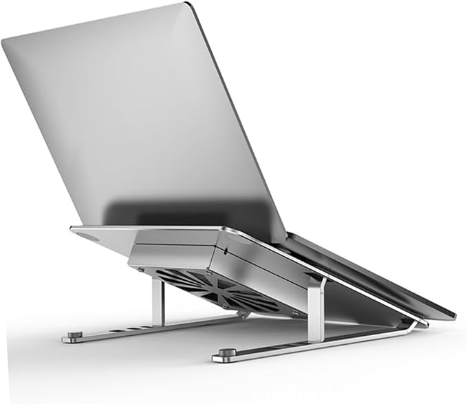 NOLITOY Adjustable Aluminum Alloy Laptop Cooling Pad with USB Fan Cooler Under 17.3 Inch Notebooks Silver Height-Boosting Stand Suitable for Gaming and Office Use