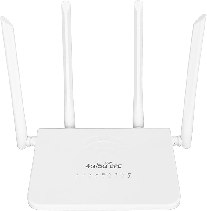 4G LTE Wireless Router 300Mbps Mobile WiFi Hotspot with 4 5dBi Antennas SIM Card Slot for Asia (US Plug)