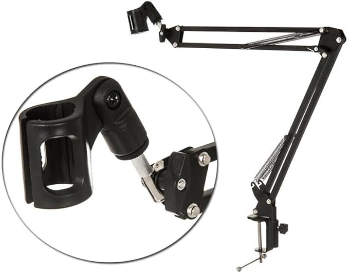 StreamEye BOOMARM1 Boom Arm Mic Stand with Desktop Mount (Four-Pack) Detachable Clips Professional Grade XLR Cables Microphone Pop Filters and Cable Ties