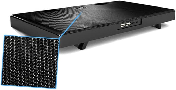 Alipis Laptop Cooling Pad with 5 USB Fans Anti-Skid Adjustable Cooler Stand for Notebooks Black Multi-Angle Cooling Device Suitable for Gaming and Office Use