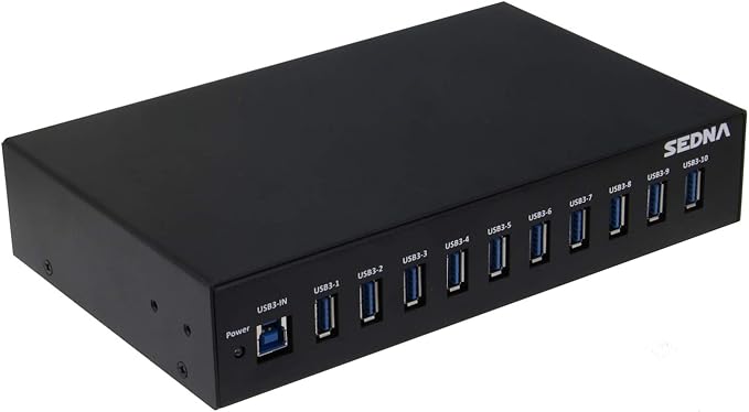 10 Port USB 3.1 Gen I Hub (5Gbps) - 10 Inch 1U Rack Mount