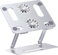MERRYHAPY Aluminum Laptop Cooling Pad 2 Fans Strong Wind Quiet Laptop Cooler Ventilated Stand for 17.3 Inch Notebook