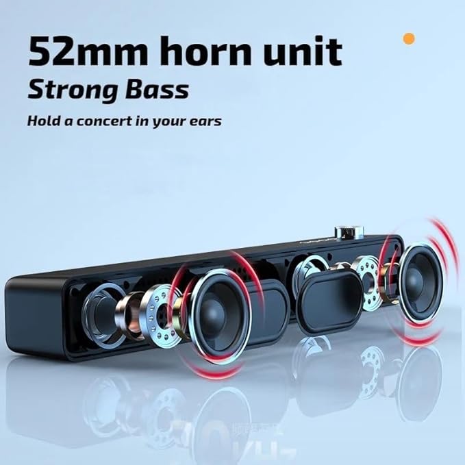 Portable Sound Bar Computer Speakers AUX Wired Speaker PC/TV Home Theater System 4D Stereo Surround