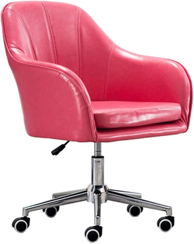 YYDS Chair Lovely Bedroom Gaming Chair Computer Office Chair with Steel Feet Ergonomic Home Rotatable Desk Chair for Live Broadcast Ergonomically (Size : Rose red)