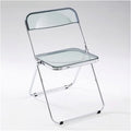 Adjustable Office Computer Chair with Armrest Dining Chairs Kitchen Folding Backrest Home Chair Transparent Furniture(Gray)