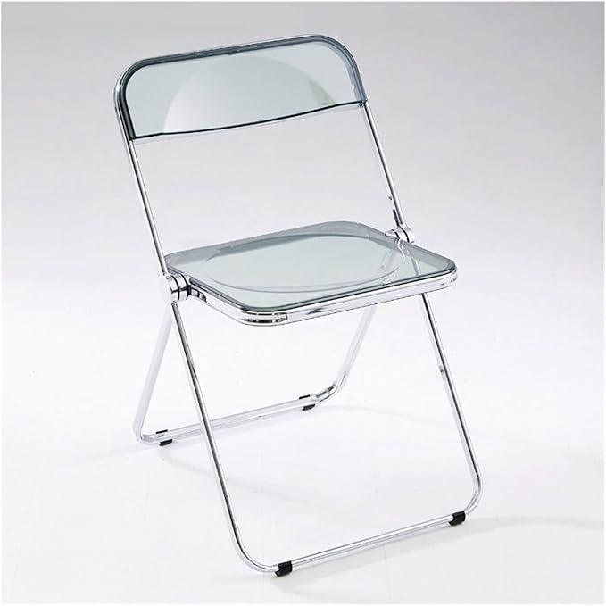 Adjustable Office Computer Chair with Armrest Dining Chairs Kitchen Folding Backrest Home Chair Transparent Furniture(Gray)