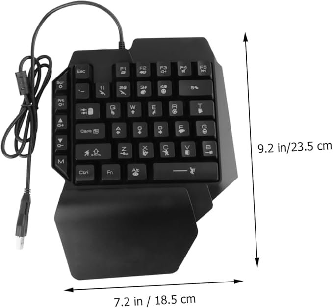 Gadpiparty 1pc Left-Handed Single-Hand Mechanical Gaming Backlight Function Compact and Portable Design for and Gaming Ergonomic for Mobile Use