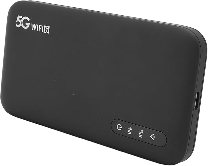 Alomejor 5G Mobile Hotspot Portable WiFi 6 Router with SIM Card Slot for Travel Home and Outdoor Use Supports 16 Devices 2.77Gbps Speed 6100mAh Battery IP67 Rated