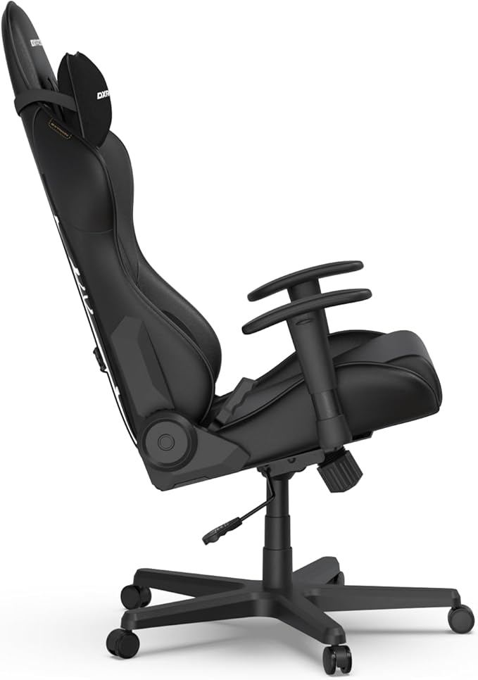 DXRacer Formula L Ergonomic Gaming Chair for Adults Reclining Video Office Computer Chair with Lumbar Support and Headrest Racing Style Height Adjustable (PVC Synthetic Leather Zero)