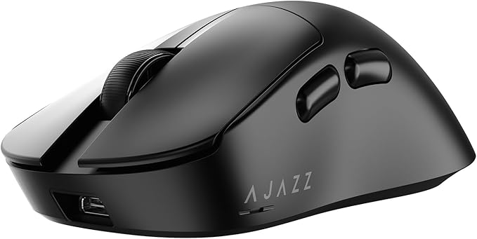AJ179 V2 Wireless Gaming Mouse Tri-Mode 2.4G/Bluetooth/Wired 800mAh Battery 58g Ultra-Light PAW3311 12000 DPI Right-Handed Programmable 6 Buttons - Perfect for Gaming Work &amp Travel (Black)