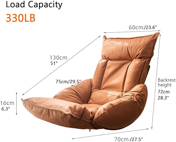 Indoor Chaise Floor Chair Sleeper Chair Floor Bed Meditation Chair with Back AdjustableVideo Gaming Chair for Kids &amp AdultsPortable Couch Recliner for Small Room ( Color : Off-white  Size : Upg