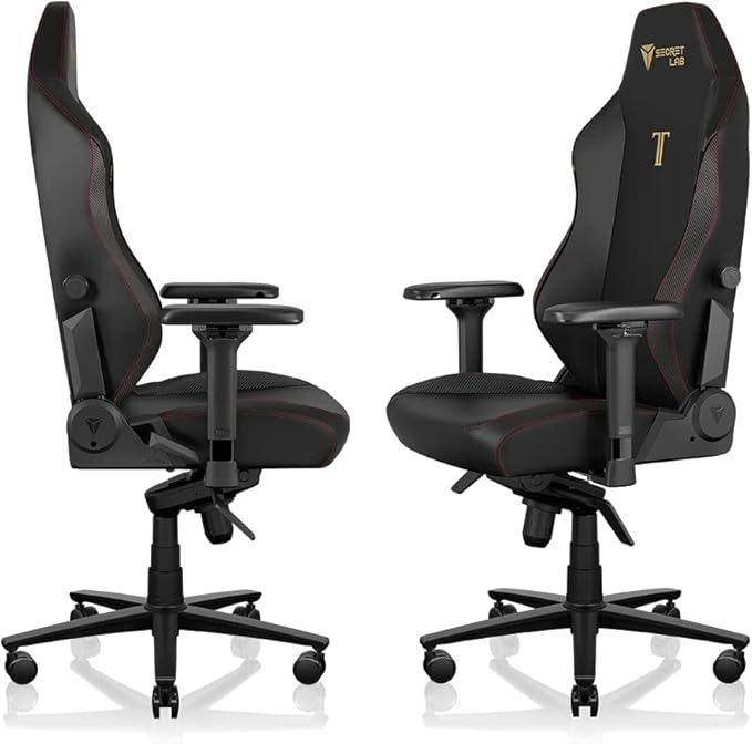 Secretlab Titan Evo Stealth Gaming Chair - Reclining Ergonomic &amp Comfortable Computer Chair with 4D Armrests Magnetic Head Pillow &amp 4-Way Lumbar Support - Black - Leatherette