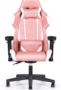 YYDS Chair E-Sports Gaming Chair High-Back Artificial Leather Executive Ergonomic Swivel Chair with Headrest and Lumbar Pillow Ergonomically (Color : Pink Size : Aluminum Alloy feet)