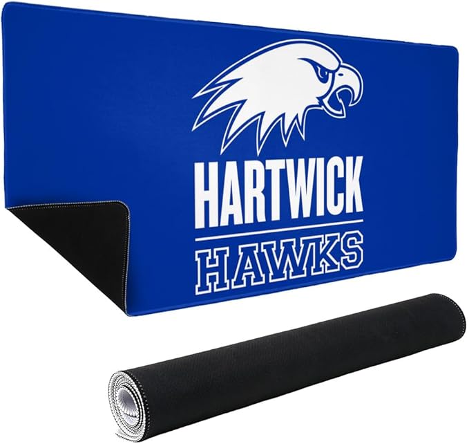Hartwick College Hawks Primary Logo Large Gaming Mouse Pad Desk Mat with Stitched Edges Non-Slip Base for Gamer Home and Office 31.5 x 15.7