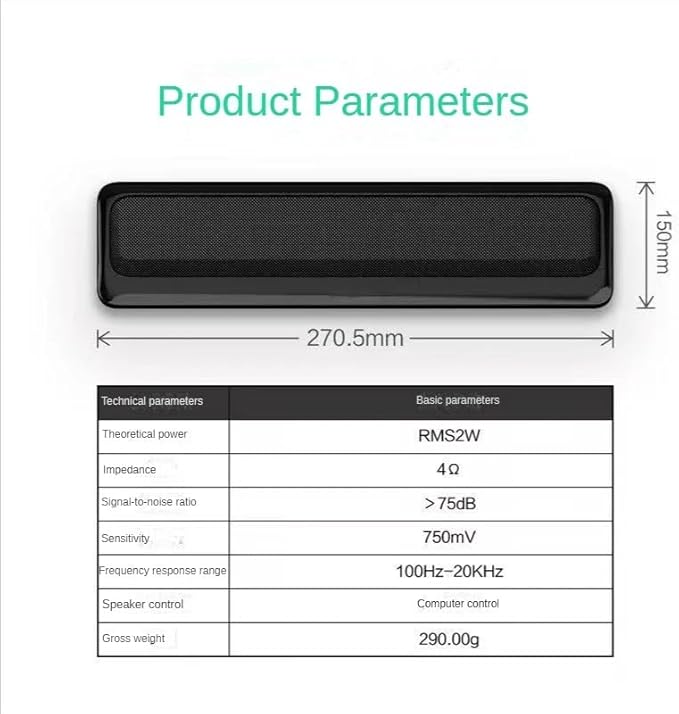 Portable Mini Wired Stereo Speakers for Laptop or Computer Compact Desktop Speakers