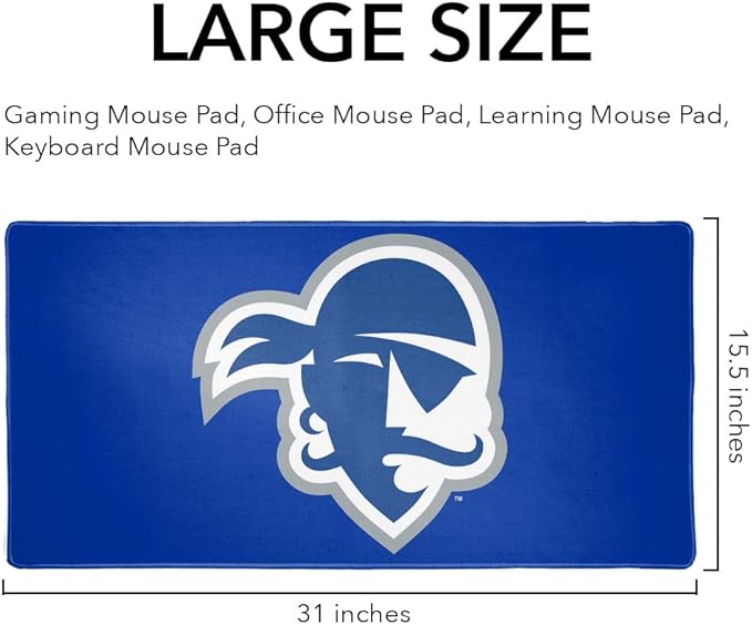 Seton Hall Primary Logo Large Gaming Mouse Pad Desk Mat with Stitched Edges Non-Slip Base for Gamer Home and Office 31.5 x 15.7