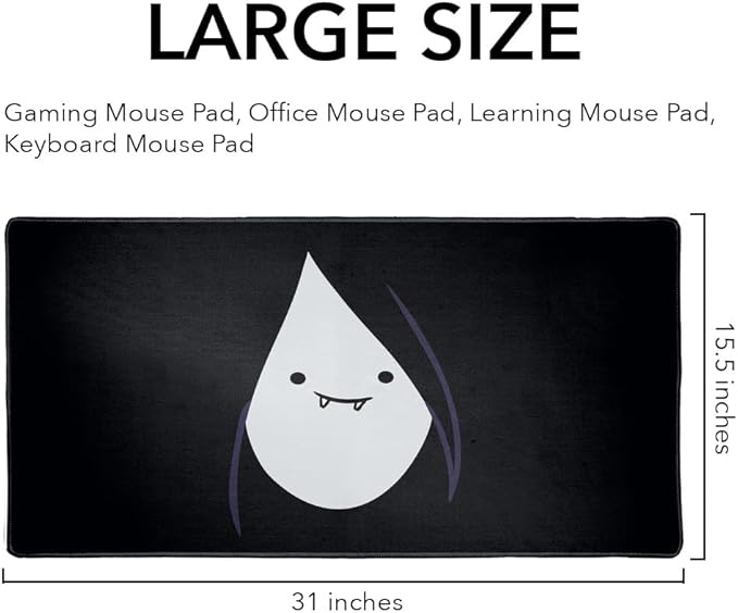 Adventure Time Marceline Head Large Gaming Mouse Pad Desk Mat with Stitched Edges Non-Slip Base for Gamer Home and Office 31.5 x 15.7