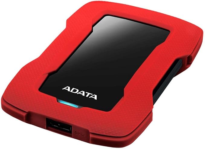 ADATA Durable Series HD330: 1TB Red External USB 3.1 Portable Hard Drive Gaming Console Compatible