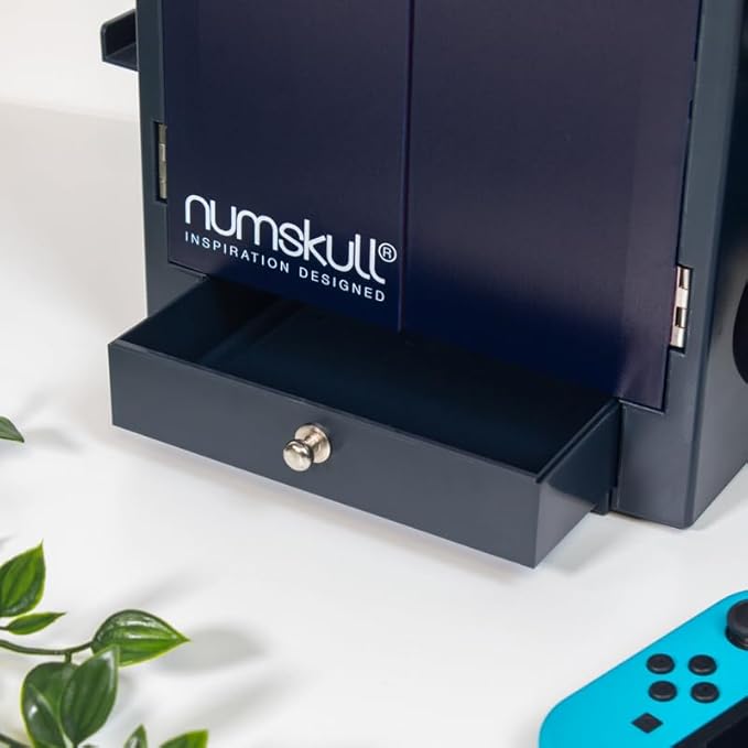 Numskull Official Gaming Accessory Locker &amp Storage Stand – Holds 10 Games/DVDs 4 Controllers Headset and Accessories – Durable &amp Compact Organizer – Official Merchandise