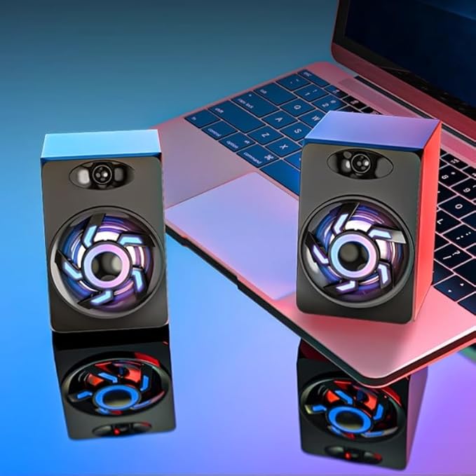 Computer Audio Desktop Home Mini Small Speaker Laptop Mobile Phone Colorful Light Subwoofer Desktop USB