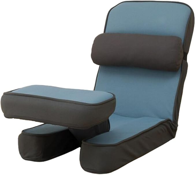 Nitori 5688889 Gaming Chair 2 Blue Width 19.3 x Depth 34.6 x Height 28.0 inches (49 x 88 x 71 cm)